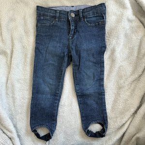 EUC Baby Gap Dark Denim Stirrup Skinny Jeans for Toddler Girl Sz 2 yrs